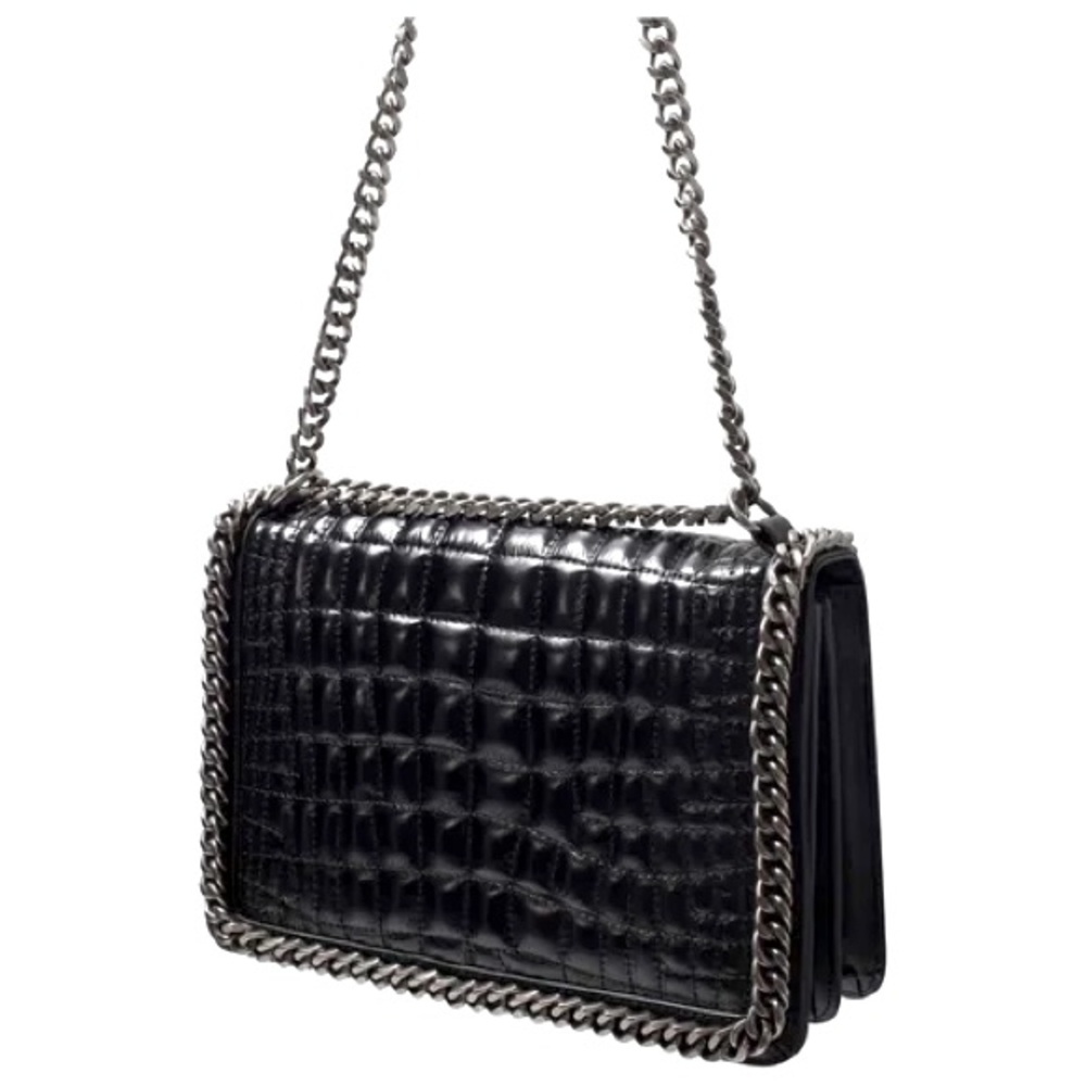 ZARA LEATHER CROC CHAIN CITY BAG